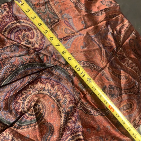 RALPH LAUREN SILK PAISLEY SLIP SKIRT TULIP BROWN 4P - Picture 7 of 16